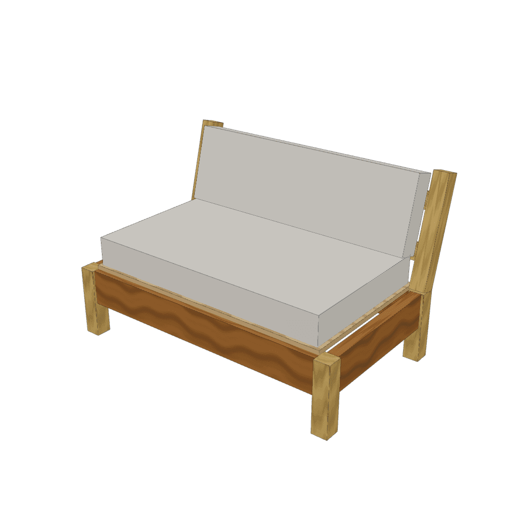 Banco sin brazos — mueble de referencia del cálculo