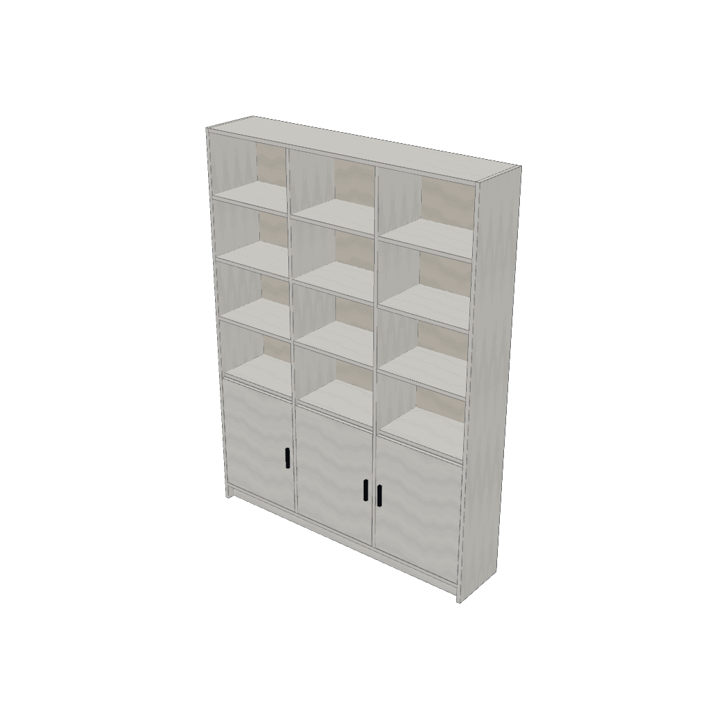 Biblioteca con bajo cerrado — mueble de referencia del cálculo
