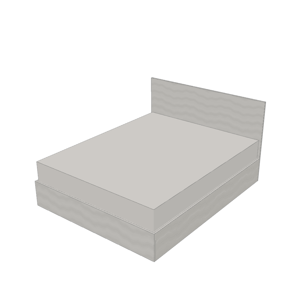 Cama queen con baúl — mueble de referencia del cálculo