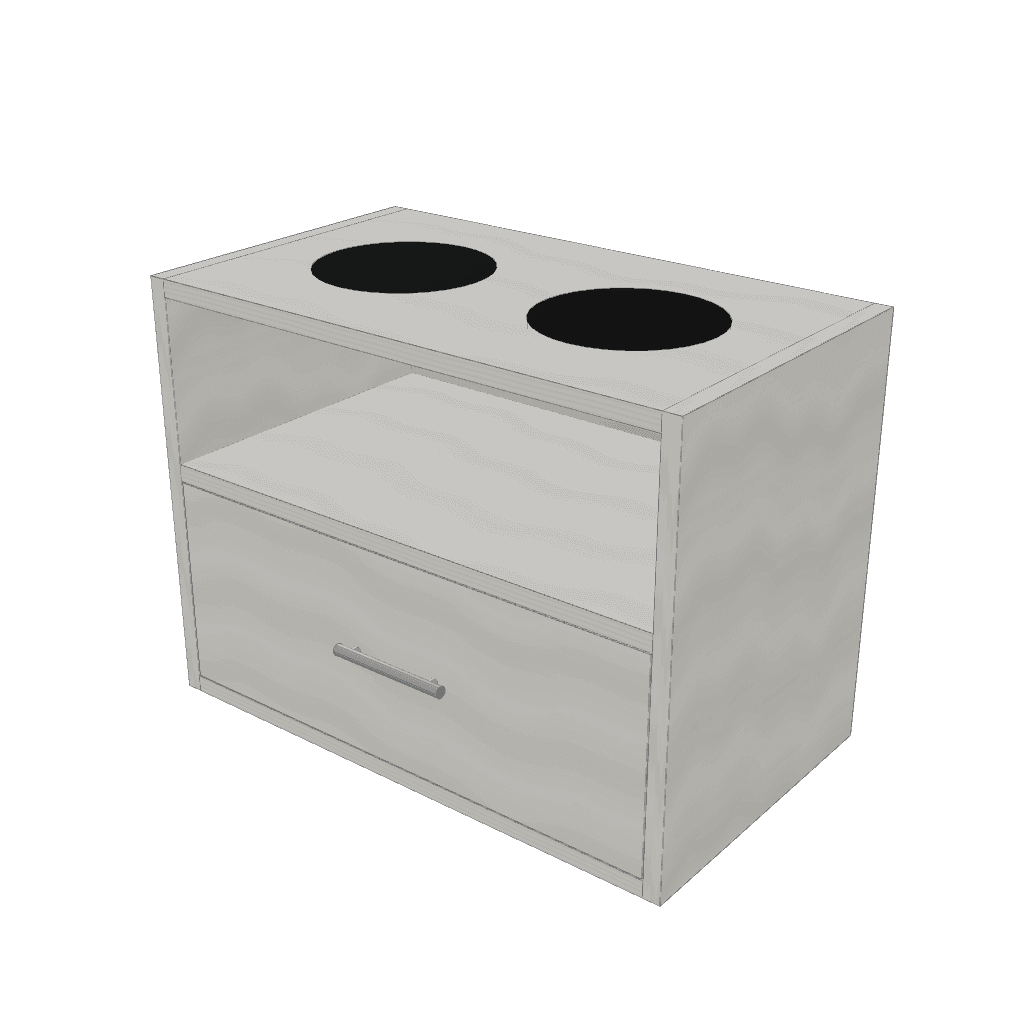 Comedero para mascotas — mueble de referencia del cálculo