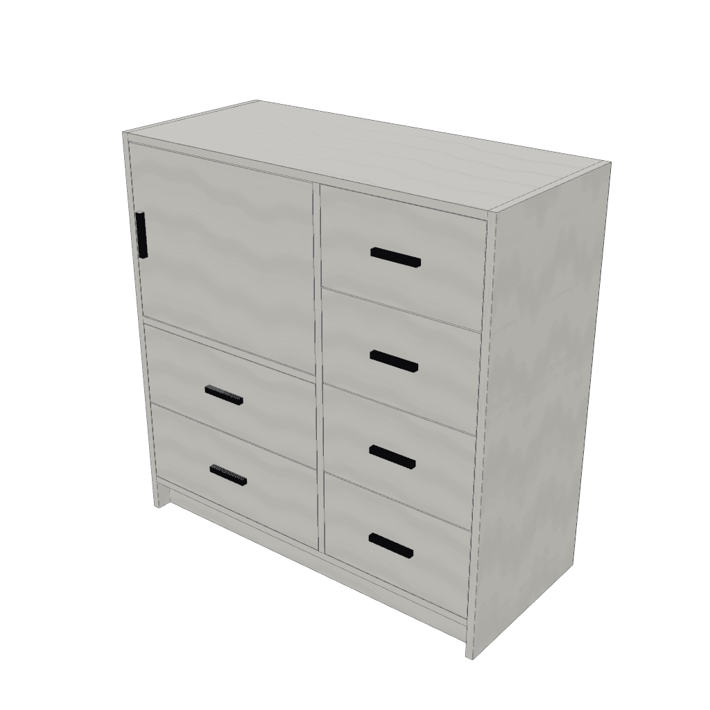 Cómoda con puerta — mueble de referencia del cálculo