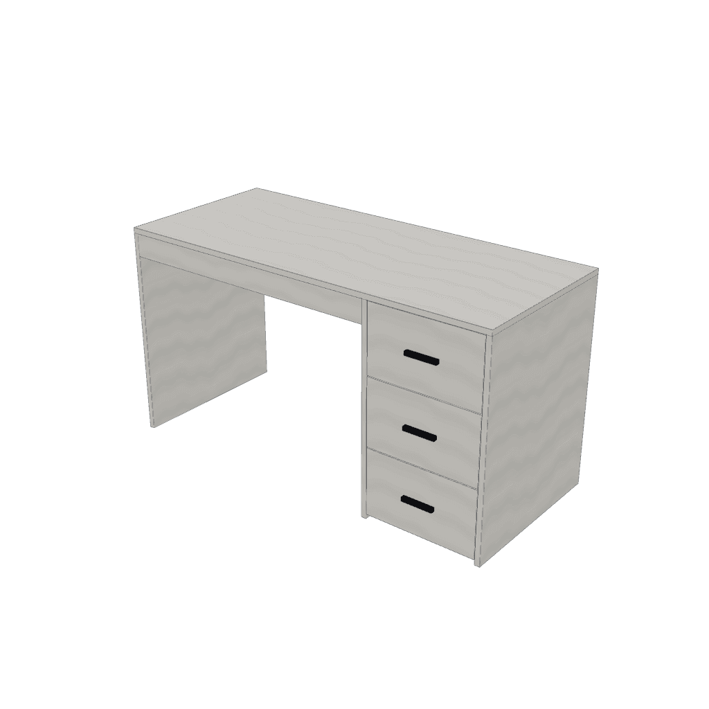 Escritorio con cajonera — mueble de referencia del cálculo