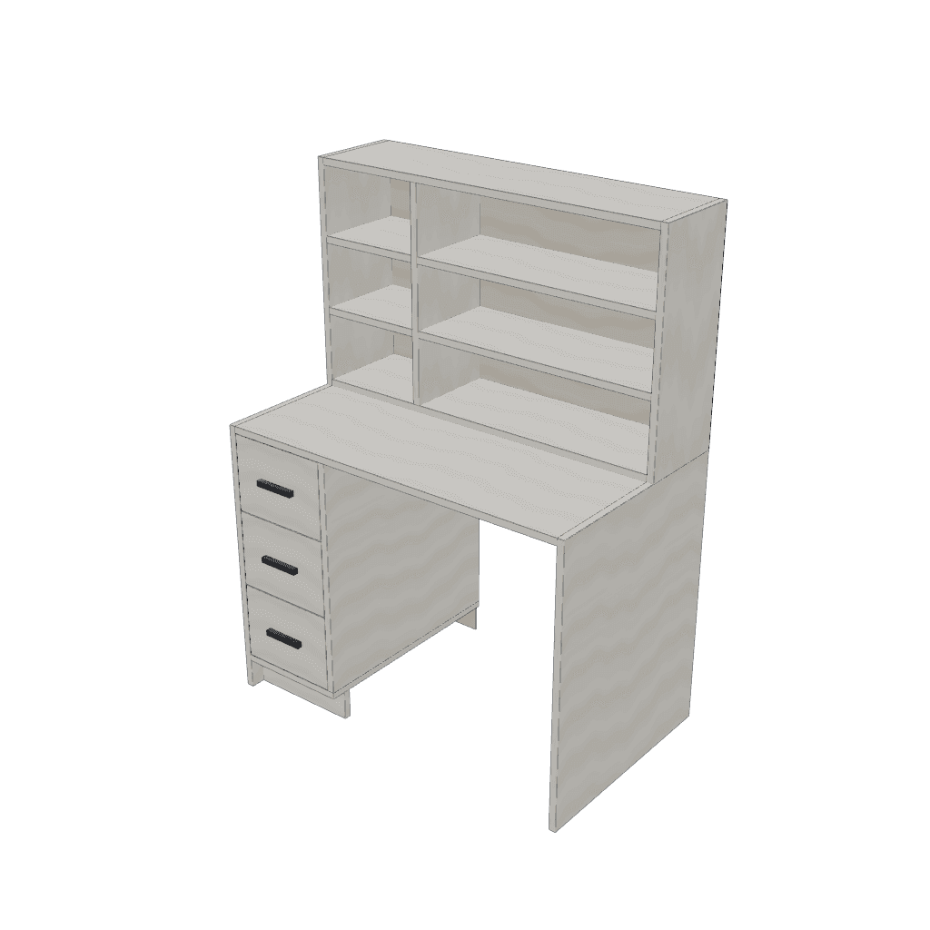 Escritorio con alzada — mueble de referencia del cálculo