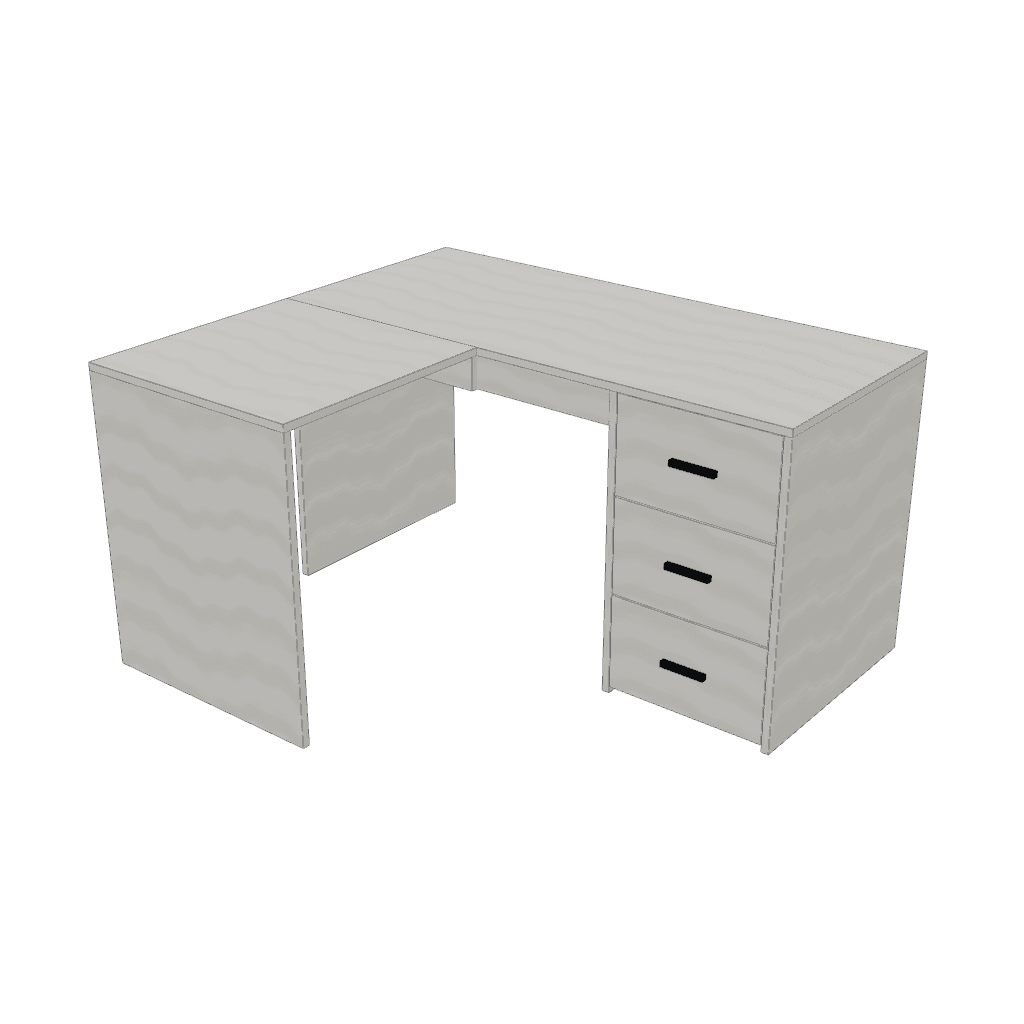 Escritorio en L — mueble de referencia del cálculo