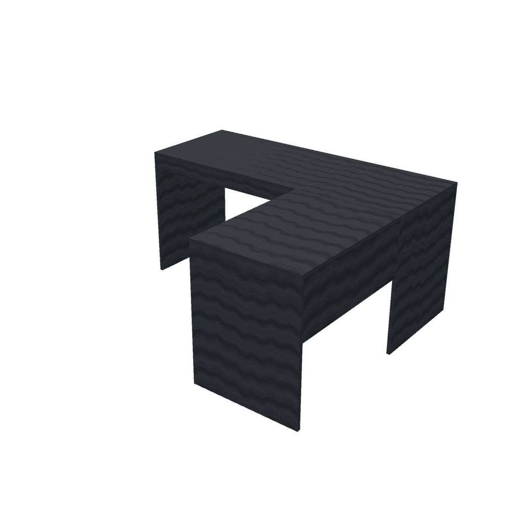 Escritorio gamer en L — mueble de referencia del cálculo