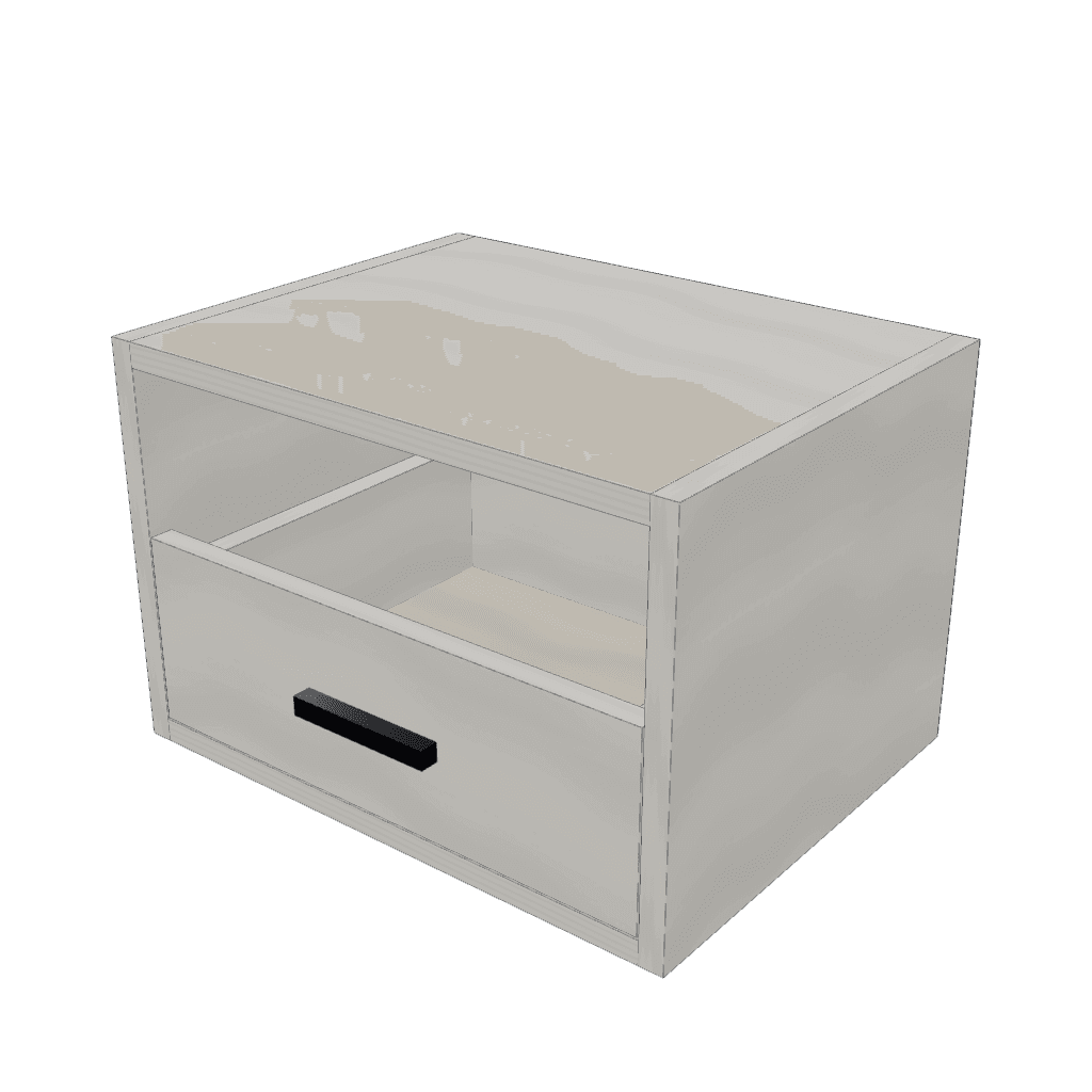 Mesa de luz colgada — mueble de referencia del cálculo