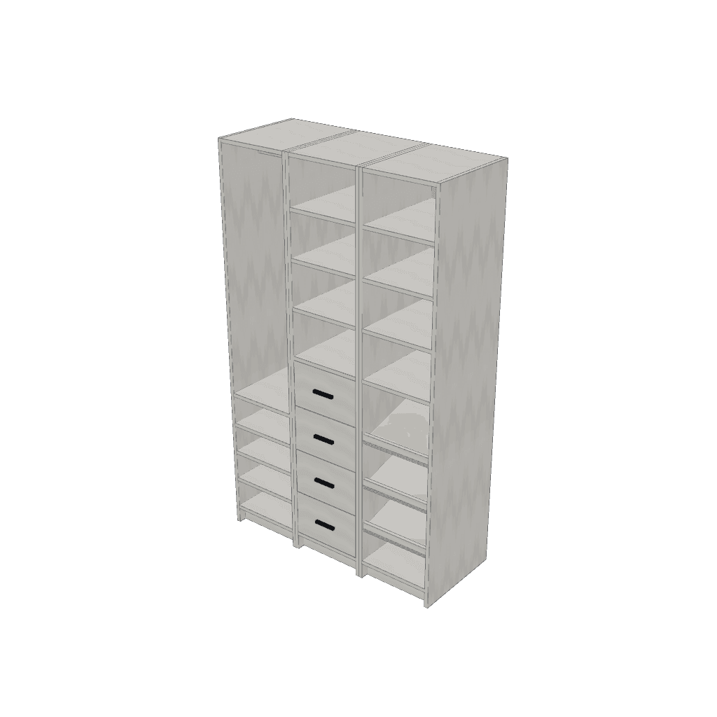 Interior de placard — mueble de referencia del cálculo