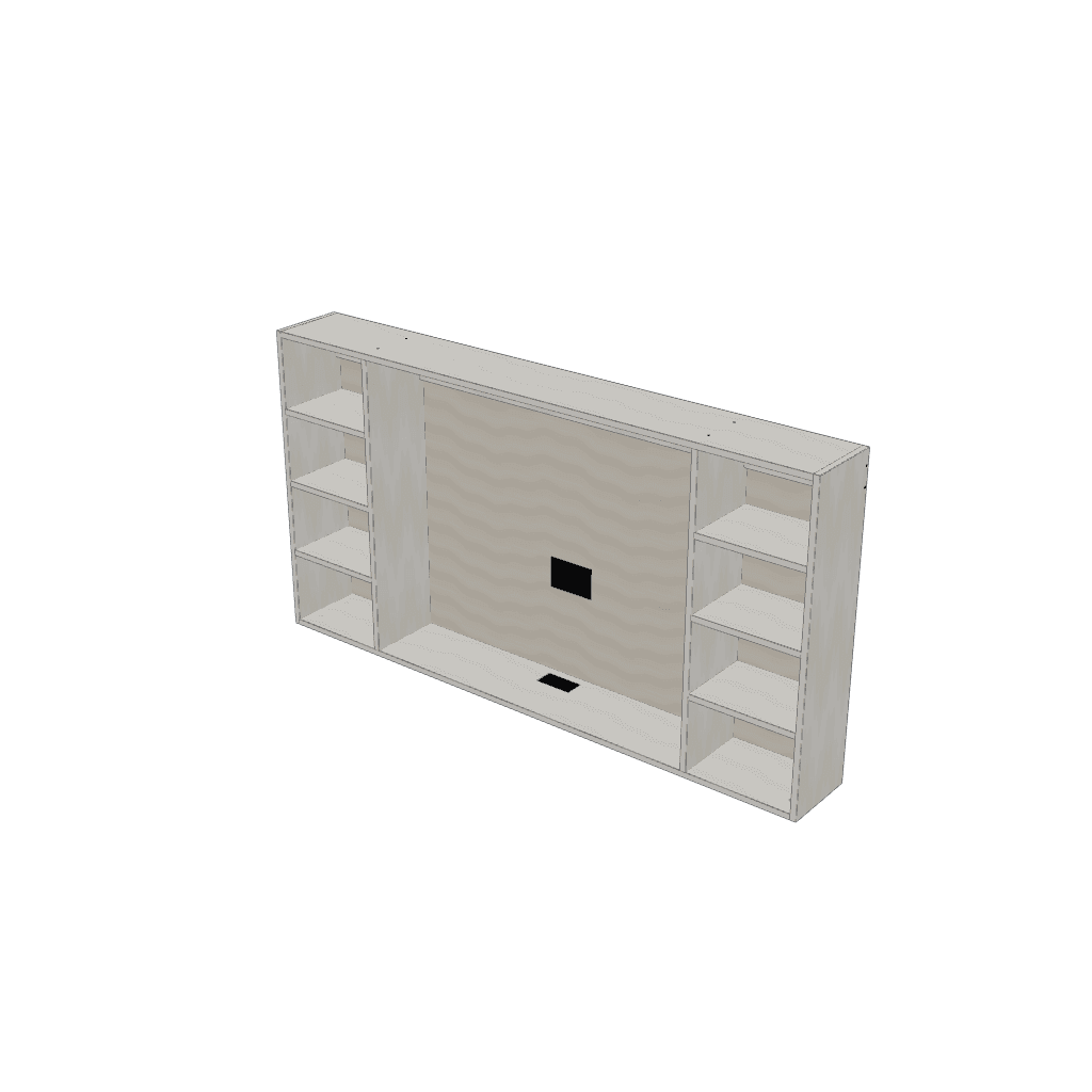 Panel de TV colgante — mueble de referencia del cálculo