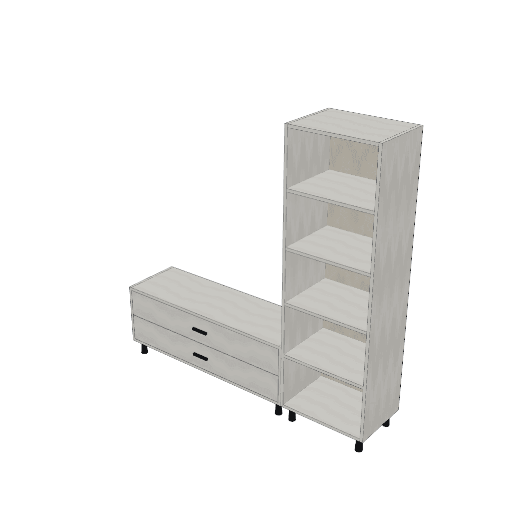 Rack con torre — mueble de referencia del cálculo