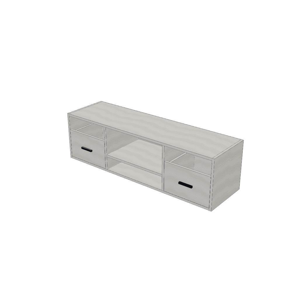 Rack de TV colgado — mueble de referencia del cálculo