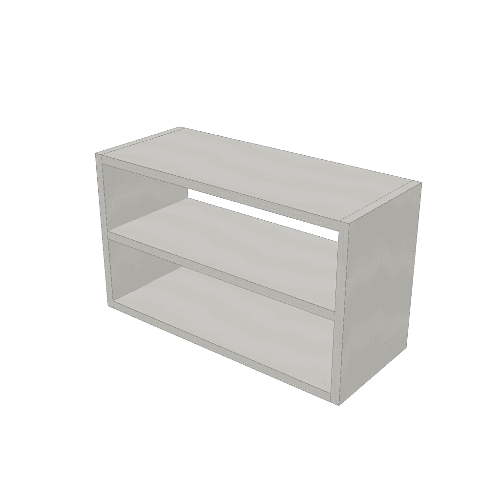 Cubo bajo abierto — mueble de referencia del cálculo