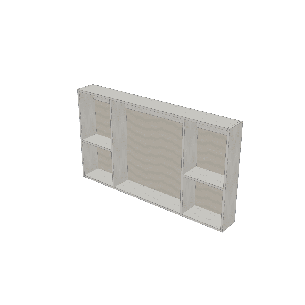 Respaldo con estantes — mueble de referencia del cálculo