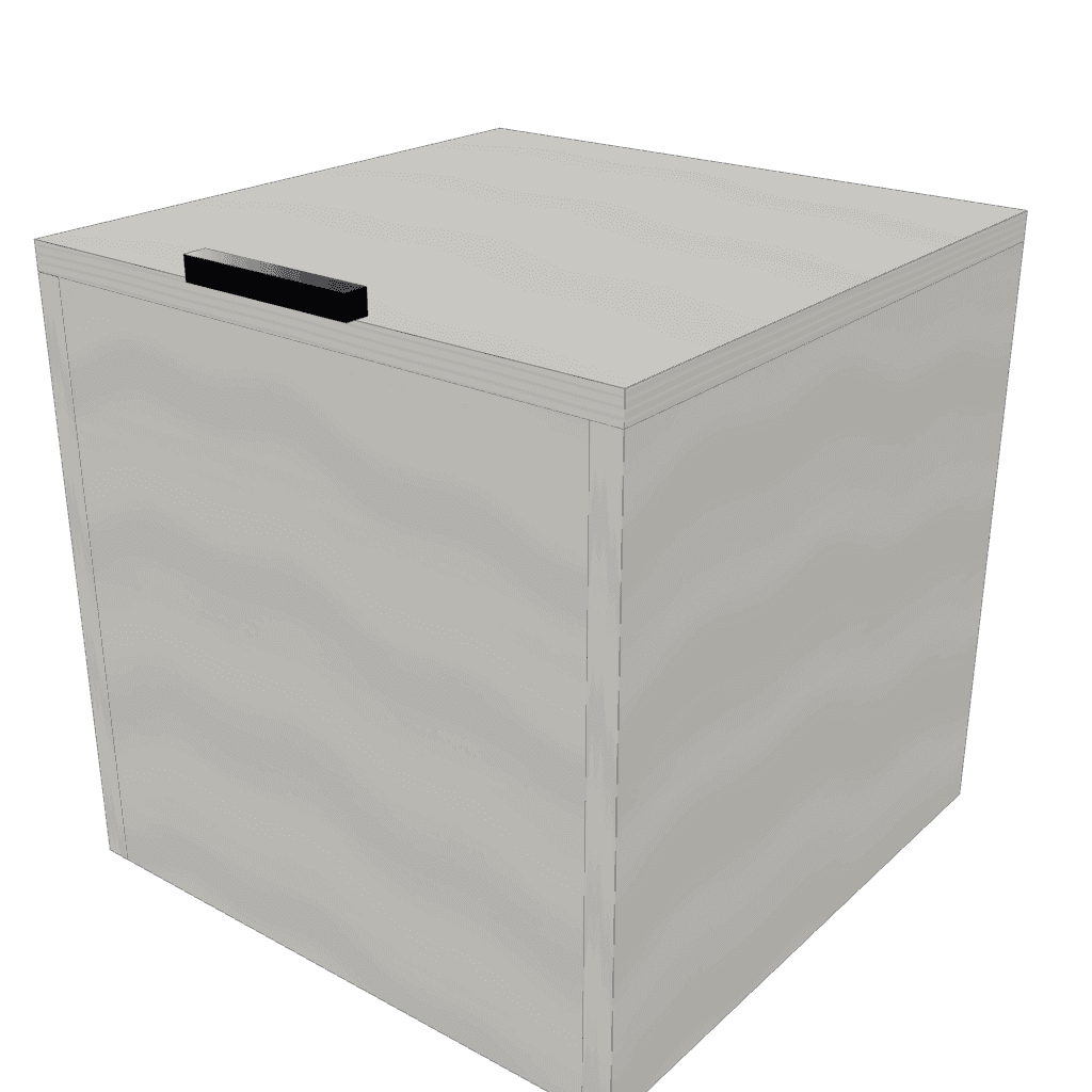 Cubo asiento / baúl — mueble de referencia del cálculo