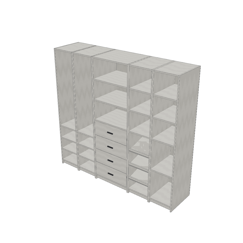 Vestidor organizado — mueble de referencia del cálculo