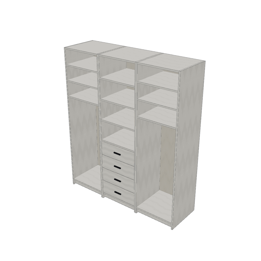 Vestidor por cuerpos — mueble de referencia del cálculo
